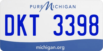 MI license plate DKT3398