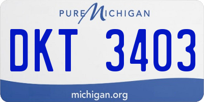 MI license plate DKT3403