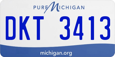 MI license plate DKT3413