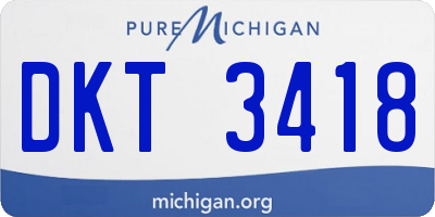 MI license plate DKT3418