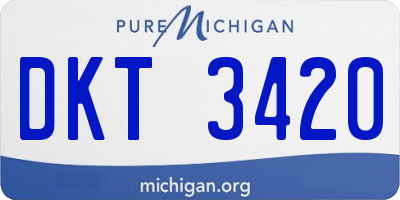 MI license plate DKT3420