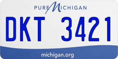 MI license plate DKT3421