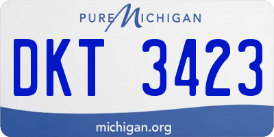 MI license plate DKT3423