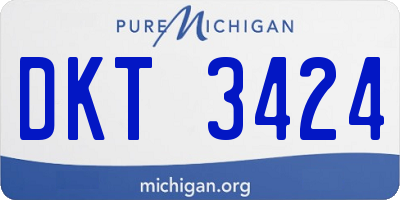 MI license plate DKT3424