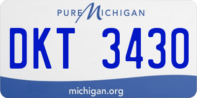 MI license plate DKT3430
