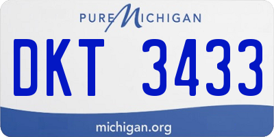 MI license plate DKT3433