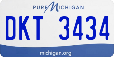 MI license plate DKT3434