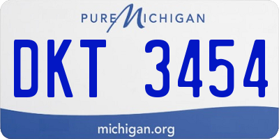 MI license plate DKT3454
