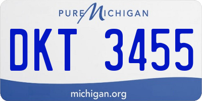 MI license plate DKT3455