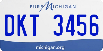 MI license plate DKT3456