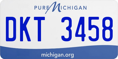 MI license plate DKT3458