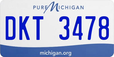 MI license plate DKT3478