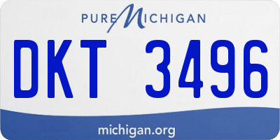 MI license plate DKT3496