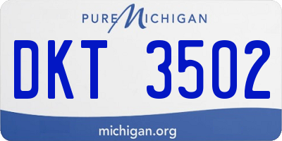 MI license plate DKT3502