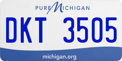 MI license plate DKT3505