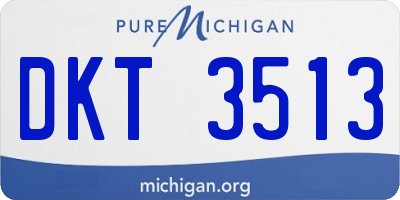 MI license plate DKT3513