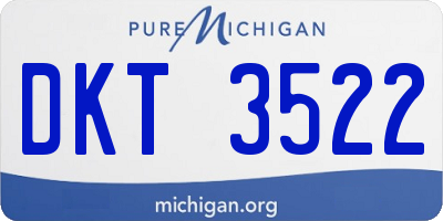 MI license plate DKT3522
