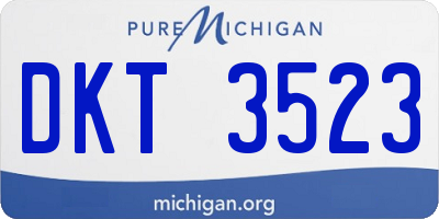 MI license plate DKT3523
