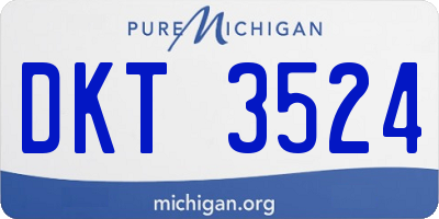 MI license plate DKT3524