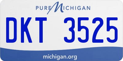 MI license plate DKT3525