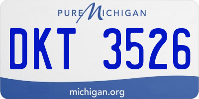 MI license plate DKT3526