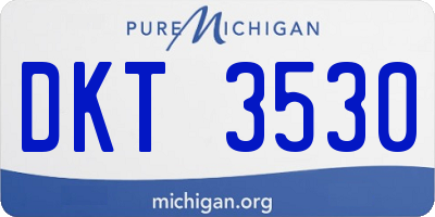 MI license plate DKT3530