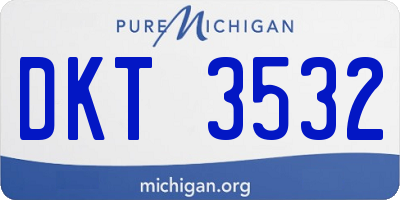 MI license plate DKT3532