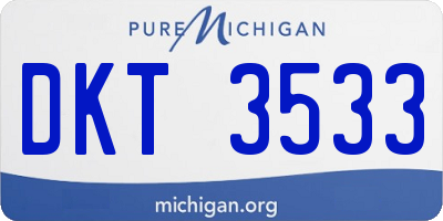 MI license plate DKT3533