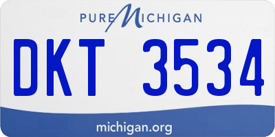 MI license plate DKT3534