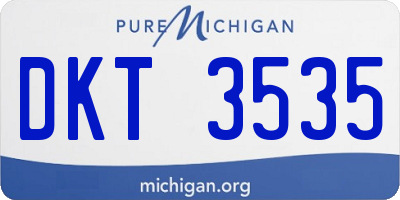 MI license plate DKT3535
