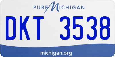 MI license plate DKT3538