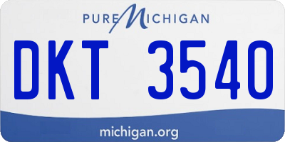 MI license plate DKT3540
