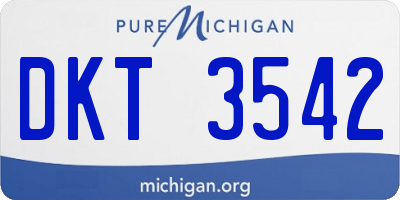 MI license plate DKT3542