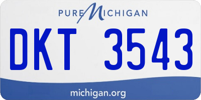 MI license plate DKT3543