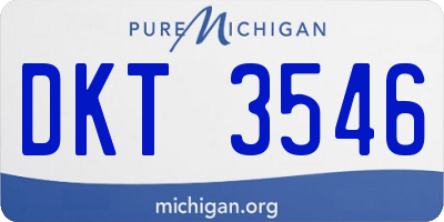 MI license plate DKT3546