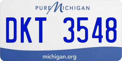 MI license plate DKT3548