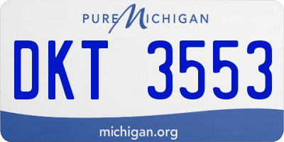 MI license plate DKT3553