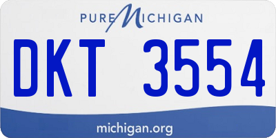 MI license plate DKT3554