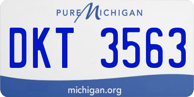 MI license plate DKT3563