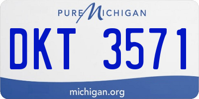 MI license plate DKT3571