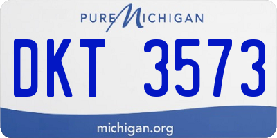 MI license plate DKT3573