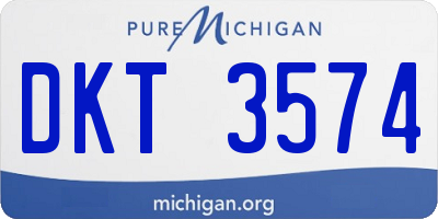 MI license plate DKT3574