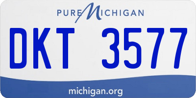 MI license plate DKT3577