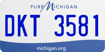 MI license plate DKT3581