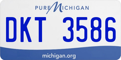 MI license plate DKT3586