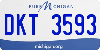 MI license plate DKT3593