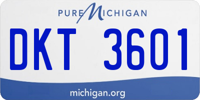 MI license plate DKT3601