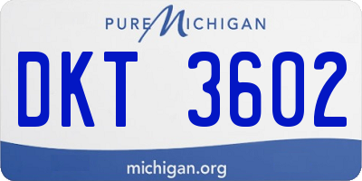 MI license plate DKT3602