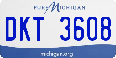 MI license plate DKT3608