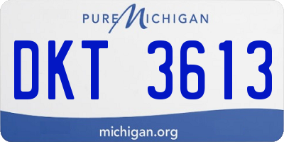 MI license plate DKT3613